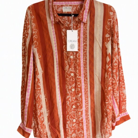 $120 Cream shirt in Redwood Burl Print - Picture 2 of 8